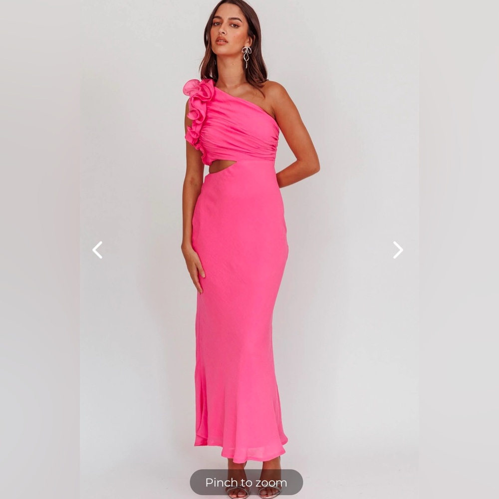 Billy J| one shoulder ruffle maxi dress. Worn once!